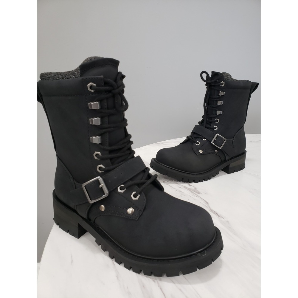 NEW SZ 7 Darker Wavs combat moto moto biker gothic boots punk OUTRO CADET BUCKLE - Picture 9 of 9